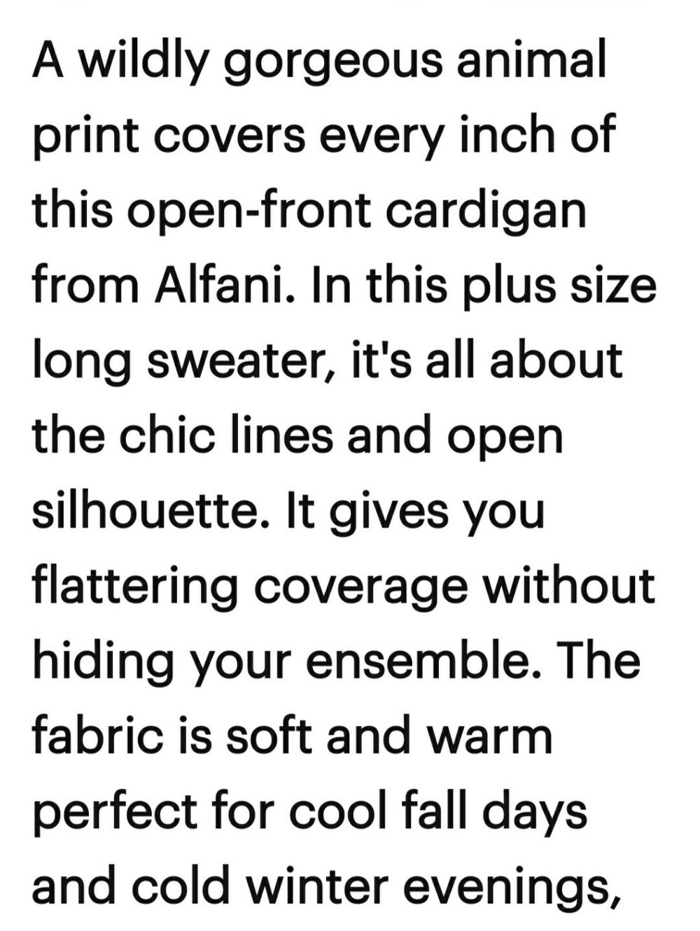 Alfani Black and Tan Animal Print Long Cardigan, 3X - Picture 8 of 9